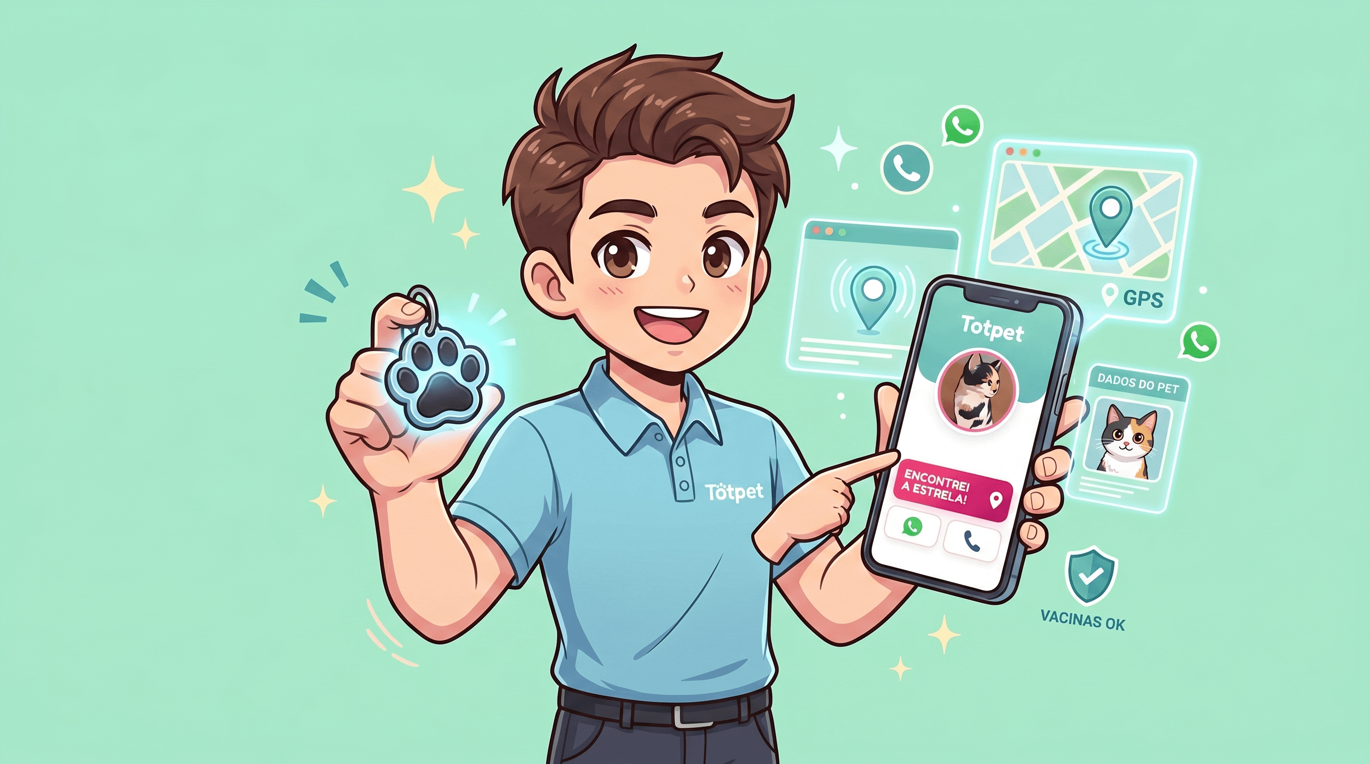 App Totpet mostrando o perfil na tela